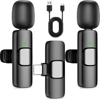 K11 Dual Wireless Lavalier Microphone for iPhone & Android – Dual Clip-On Bluetooth Mic, 2-Person Wireless Microphone with Reverb, Noise Reduction, Clear Sound for TikTok, YouTube, Vlogging, Podcast & Interviews