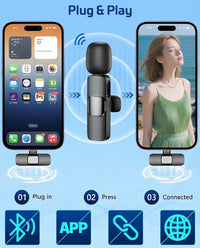 K11 Dual Wireless Lavalier Microphone for iPhone & Android – Dual Clip-On Bluetooth Mic, 2-Person Wireless Microphone with Reverb, Noise Reduction, Clear Sound for TikTok, YouTube, Vlogging, Podcast & Interviews